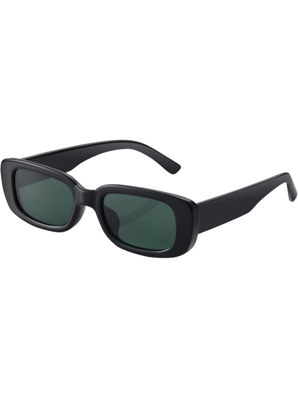 Women's  Black Green Trendy Rectangle  Protection Cool Square Frame Sun Glasses